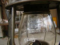 Dietz Vesta With U. S. Embosed Clear Cast Globe Lantern With 4 Pat. Dates 1910