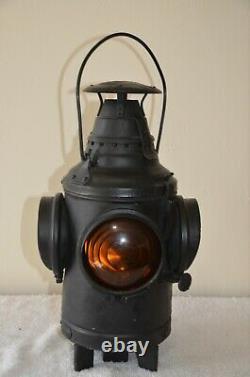 Dressel 4 Lens Railroad Switch Lantern-Post Mount-2 Green 2 Amber Lenses