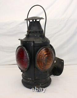 Dressel Arlington NJ USA 4-Way Signal 16 Kero Oil Railroad Lantern Antique