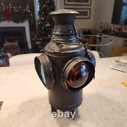 Dressel Arlington NJ USA Antique Railroad 4 way switch lantern light Free Stands