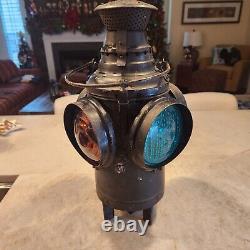 Dressel Arlington NJ USA Antique Railroad 4 way switch lantern light Free Stands