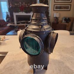 Dressel Arlington NJ USA Antique Railroad 4 way switch lantern light Free Stands