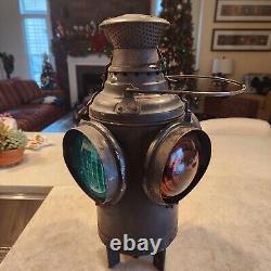 Dressel Arlington NJ USA Antique Railroad 4 way switch lantern light Free Stands