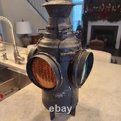 Dressel Arlington NJ USA Antique Railroad 4 way switch lantern light Free Stands