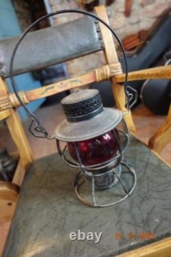 Dressel Arlington Pennsylvania Railroad Lantern With Red Etched Globe
