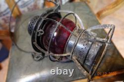 Dressel Arlington Pennsylvania Railroad Lantern With Red Etched Globe