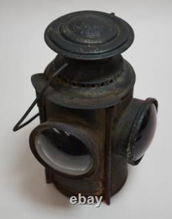 Dressel Manufacturing Railroad Oil Lantern Lamp New York Antique Red Clear
