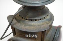 Dressel Manufacturing Railroad Oil Lantern Lamp New York Antique Red Clear