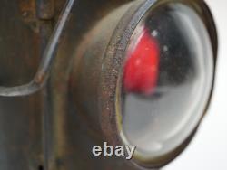 Dressel Manufacturing Railroad Oil Lantern Lamp New York Antique Red Clear