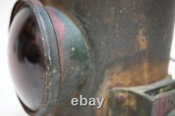 Dressel Manufacturing Railroad Oil Lantern Lamp New York Antique Red Clear