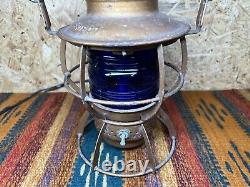 Dressel Railroad Lantern Frisco Cobalt Blue Kopp Globe MODIFIED ELECTRIC
