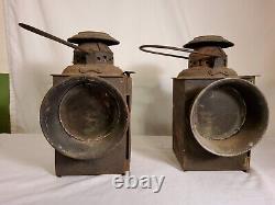 Dressell Railway Lamps (2) Both have oil reservoirs and doors work, clear glass