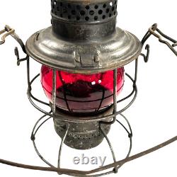 E. J & E RY Adlake railroad lantern with Red Globe Adams & Westlake