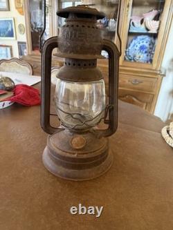 E. Miller & Co. Antique Railroad Lantern Metal Kerosene Lamp