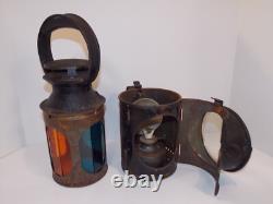 EARLY London Veritas Railroad Oil Lantern Lamp With Rotating Color Lenses