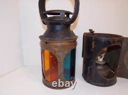 EARLY London Veritas Railroad Oil Lantern Lamp With Rotating Color Lenses