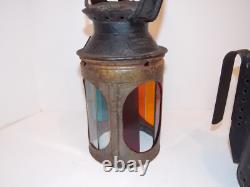 EARLY London Veritas Railroad Oil Lantern Lamp With Rotating Color Lenses