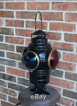 Early Armspear Soo Line Railroad Switch Lamp Lantern withAdlake Fount Excellent