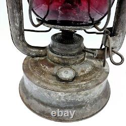 Embury Triumph No. 400 Railroad Lantern Red Glass 1920s Antique