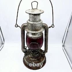 Embury Triumph No. 400 Railroad Lantern Red Glass 1920s Antique