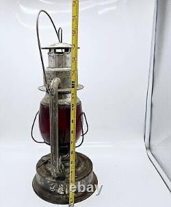 Embury Triumph No. 400 Railroad Lantern Red Glass 1920s Antique