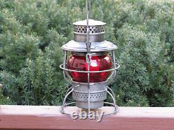 Erie Railroad Lantern Err Etched Globe Adlake Kero 250 Nos Beautiful Condition