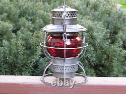 Erie Railroad Lantern Err Etched Globe Adlake Kero 250 Nos Beautiful Condition