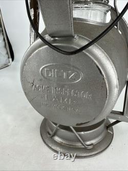 Erie railroad car inspector's lamp as found condition Dietz Top handle mark nice