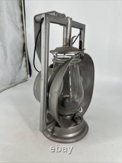 Erie railroad car inspector's lamp as found condition Dietz Top handle mark nice