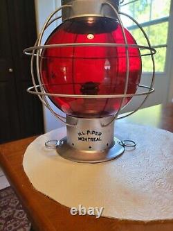 Extremely Rare Globe Railroad/Marine Lantern H L Piper Huge Red globe