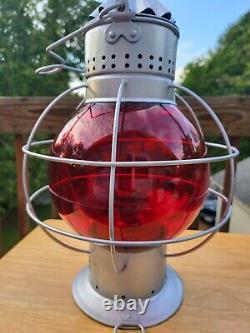 Extremely Rare Globe Railroad/Marine Lantern H L Piper Huge Red globe