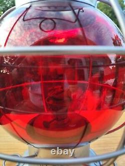 Extremely Rare Globe Railroad/Marine Lantern H L Piper Huge Red globe