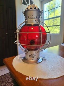 Extremely Rare Globe Railroad/Marine Lantern H L Piper Huge Red globe