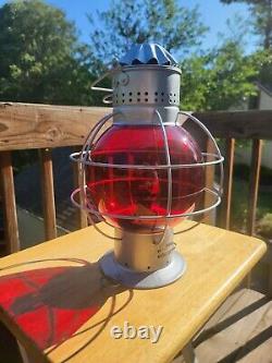 Extremely Rare Globe Railroad/Marine Lantern H L Piper Huge Red globe