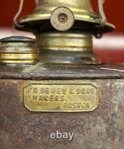 F. O. Dewey & Sons Tin & Glass Oil Lantern Vintage Railroad/Nautical Oil Lamp