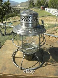 FRISCO RAILROAD LANTERN Clear Etched FRISCO Lantern Globe