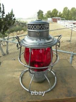 GREAT NORTHERN RAILROAD LANTERN Signal Red Lantern Globe