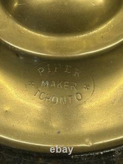 GTR GRAND TRUNK RAILWAY Brass Vintage Oil Table Lamp Piper Maker Toronto
