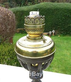 GWR Ornate Victorian Cast Iron Railway Station Waiting Room Table Oil Lamp, KB