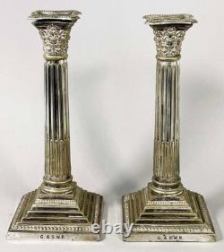 Glasgow & South Western Railway Antique Silver Plated Candlesticks Lamps 1880
