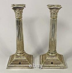Glasgow & South Western Railway Antique Silver Plated Candlesticks Lamps 1880