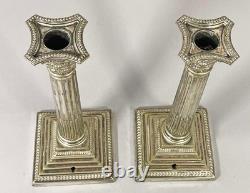 Glasgow & South Western Railway Antique Silver Plated Candlesticks Lamps 1880