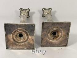 Glasgow & South Western Railway Antique Silver Plated Candlesticks Lamps 1880