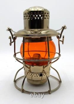 Gold Adlake Kero Railroad Lantern, with Orange Globe LN