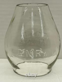 Great Northern Ry. G. N. Railroad Lantern Globe Clear Cast Safety Always Corning