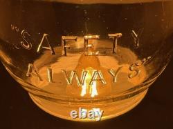 Great Northern Ry. G. N. Railroad Lantern Globe Clear Cast Safety Always Corning