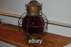 H. L. Piper Montreal Railroad Inspector's Lantern RR Red Globe Railroadiana Old