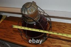 H. L. Piper Montreal Railroad Inspector's Lantern RR Red Globe Railroadiana Old