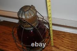 H. L. Piper Montreal Railroad Inspector's Lantern RR Red Globe Railroadiana Old
