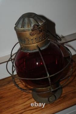 H. L. Piper Montreal Railroad Inspector's Lantern RR Red Globe Railroadiana Old